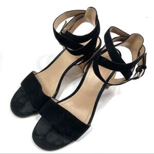 Pour la Victoire | Black Strappy Cork Heels 7.5